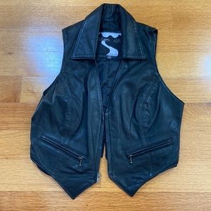 Leather motorcycle vest